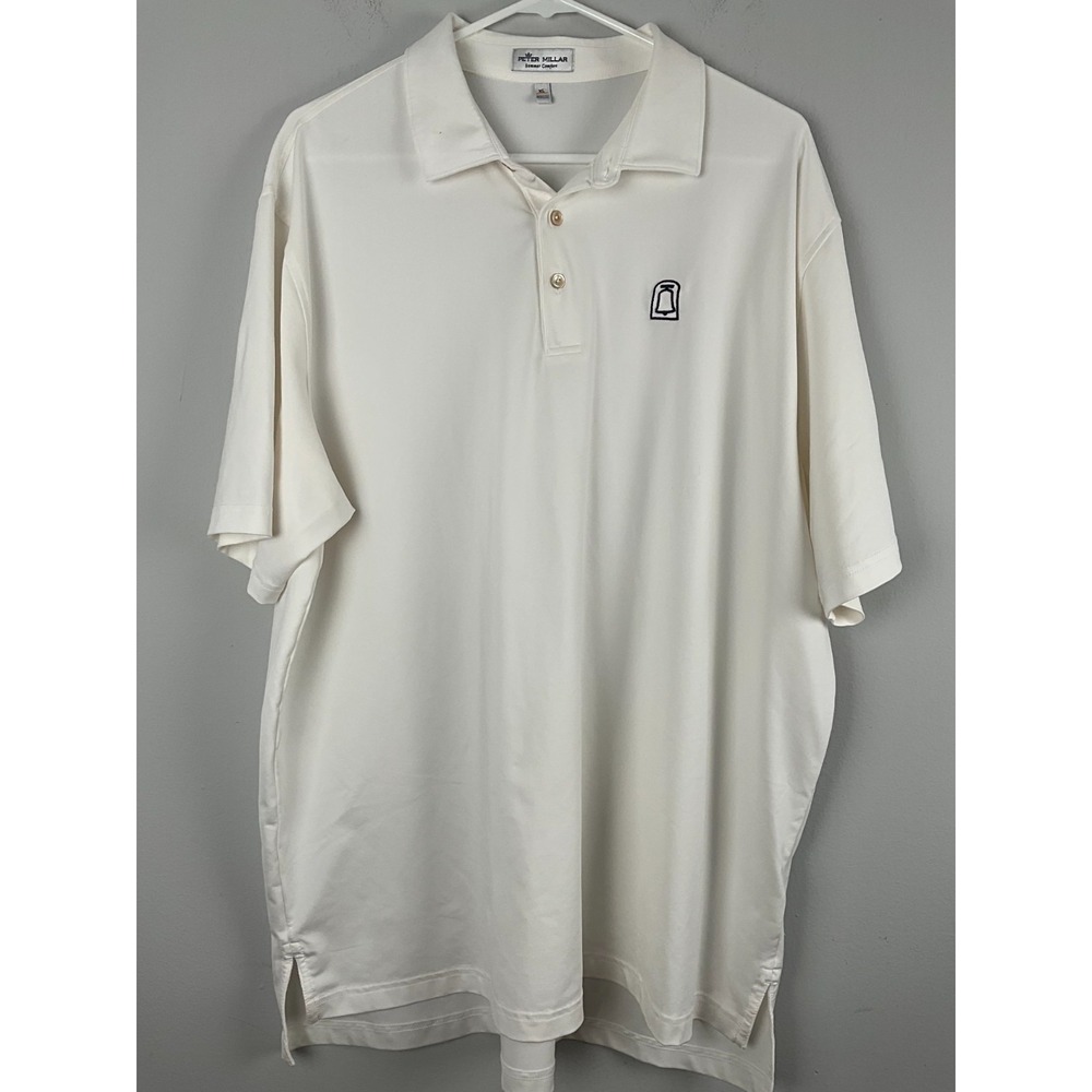 Peter Millar Summer Comfort Polo Shirt‎ XL White Golf Athletic Performance
